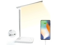 SHUWOSMART LAMPA BIURKOWA LED BIAŁA PODŁĄCZENIE USB 10 POZIOMÓW JASNOŚCI