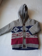 Lupilu ciepły dziecięcy sweterek rozpinany z kapturem r 62/68