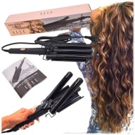 Falownica Elle Curler Potrójna lokówka do włosów różowa Naturalne fale