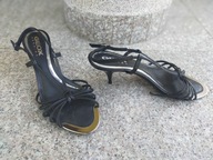 GEOX RESPIRA nr 38,5 wygodne czarne sandały skóra