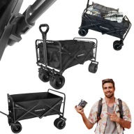 WÓZEK SKŁADANY TURYSTYCZNY TRANSPORTOWY OGRODOWY KOŁA TERENOWE SIATKA 120 L