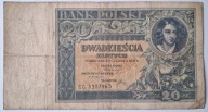 Banknot II RP 20 zł 1931 rok SERIA: CC