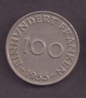Protektorat Saary - 100 Frank 1955 rok