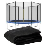 MOCNA SIATKA DO TRAMPOLINY 12FT 366CM 8 SŁUPKÓW ZEWNĘTRZNA UV ZAMEK KLIPSY