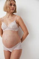 H & M koronkowe majtki figi hipsters cieliste nude zabudowane różowe beżowe