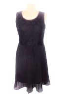 VERO MODA CZARNA PLISOWANA SUKIENKA KORONKA 38 M