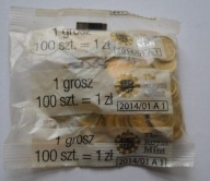 WOREK WORECZEK SASZETKA 1 Grosze 1 gr 2013 Royal Mint 1 000 000 szt.