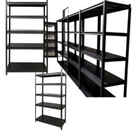 REGAŁ METALOWY MAGAZYNOWY GARAŻOWY DO PIWNICY CZARNY 5 PÓŁEK 200X120X40