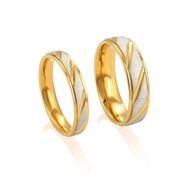 Pierścionek Obrączki Złoty rozmiar 12 Podwójny Komplet PUDEŁKO ślubne STAL