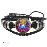 Skórzana bransoletka - Alicja w Krainie Czarów