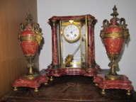 -DOBRA CENA--Malachit Śliczny Zegar z Kominkowy ok 1880r