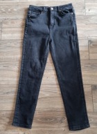 Jeans George 12/42 czarne zwężane wysoki stan