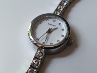 Damski Drobny Zegarek SEKONDA - Srebrny z Diamentami