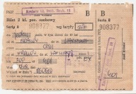 BILET KOLEJOWY -KRAKÓW -WARSZAWA -bilet 2 kl.poc.osobowy -1986 rok