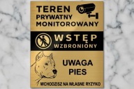 Tabliczka Grawerowana numer domu, ulica, obiekt monitorowany 2w1 Uwaga pies