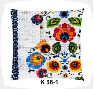 Poszewka z kory 40x40 jasiek z bawełny gofrowanej K 66-1 łowicz biały pas