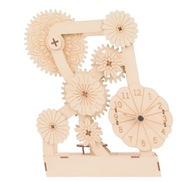Zegar Steampunk Drewniany Model Mechaniczny do Składania