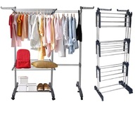 SUSZARKA NA PRANIE DUŻA XXL 60KG UBRANIA I BIELIZNĘ STOJĄCA SKŁADANA CZARNA