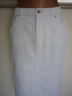 MARKSS SPODNICZKA jeans ECRU olowkowa 40 42