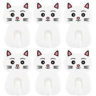 HACZYKI SAMOPRZYLEPNE WIESZAKI DZIECIĘCE KOTEK DO ŁAZIENKI KUCHNI 6 SZT.