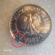 1 zł.1982 rok, rzadka, destrukt, końcówka blachy.