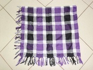 Chusta / apaszka damska w kratę, z frędzlami