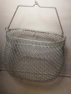 Kosz sadzyk metalowy składany koszyk na ryby itp. z PRL-u