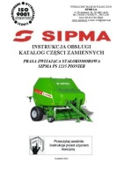 SIPMA PS 1235 Pionier - instrukcja obsługi, katalog części prasy (II-2015)