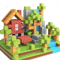 KLOCKI MAGNETYCZNE KLOCKI SZEŚCIANY 200 KLOCKÓW + 4 LUDZIKI KLOCKI PIKSELE