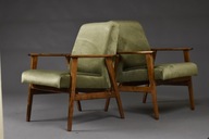 Para foteli „Śnieżka” – polski design lat 70.–80., po renowacji