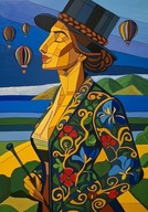 Kobieta z laską - Obraz 100x70cm autorstwa Moniki Kiełczyńskiej