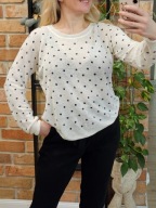 Lindex Holly&whyte sweter swetr lniany 100% len bluzka groszki kropki r M