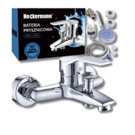 BATERIA NATRYSKOWA PRYSZNICOWA WANNOWA ŚCIENNA CHROM POŁYSK ARMATURA