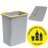ZESTAW 2W1 KOSZ NA ŚMIECI NA ODPADY DO SZUFLADY SZAFKI 20L UCHWYT + GRATIS