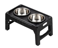MISKI NA STOJAKU REGULOWANYM MISKA PODWÓJNA DUŻA NIECHLAPIĄCA DLA PSA 2w1