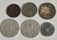 Zestaw monet obiegowych III Rzesza plus dwa pfenigi 1918