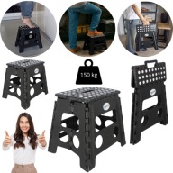 TABORET STOŁEK SKŁADANY ANTYPOŚLIZGOWY POD PRYSZNIC WARSZTATOWY CZARNY 32CM