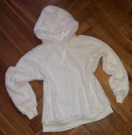 Biała misiowata bluza z kapturem Janina S