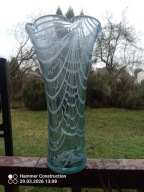 Wazon dekoracyjny z nitką szklaną Huta Ząbkowice XX wiek PRL