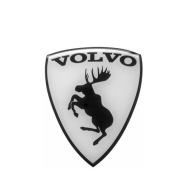 Emblemat SZALONY ŁOŚ VOLVO ŁOSIE Znaczek Naklejka 3D Biała