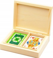 Karty do Gry Piatnik Liście Dębu w Drewnianym Pudełku