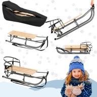 SANKI METALOWE SKŁADANE DLA DZIECI Z KÓŁKAMI Z OPARCIEM TRADYCYJNE SPACE