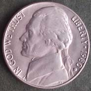 5 centów - 1980 "D" USA - T. Jefferson - Denver
