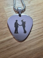 Naszyjnik z zawieszką z kostką gitarową Pink Floyd Wish you were here