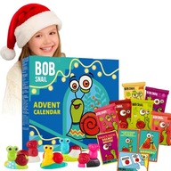 KALENDARZ ADWENTOWY BOB SNAIL 135G ZABAWKAMI I PRZEKĄSKAMI BEZ CUKRU