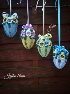 szydełkowe jajko/pisanka 16cm -rękodzieło Juka 1szt-ozdoba wielkanocna