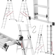 DRABINA ALUMINIOWA WIELOFUNKCYJNA NA SCHODY HIGHER 6,48 150 KG+ ROZKŁADANA