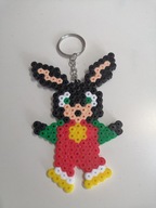 Brelok z koralików HAMA handmade Króliczek Bing