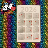 Kalendarz listkowy wizytówka 2026 mini kalendarz do portfela Licytacje WOŚP