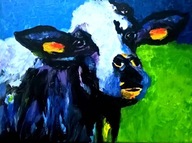 Krowa obraz akrylowy malowany ręcznie 40x30 /75 Patryk Mit